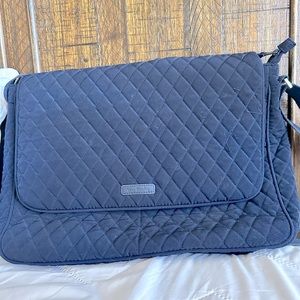Vera Bradley laptop Messenger Bag- Navy